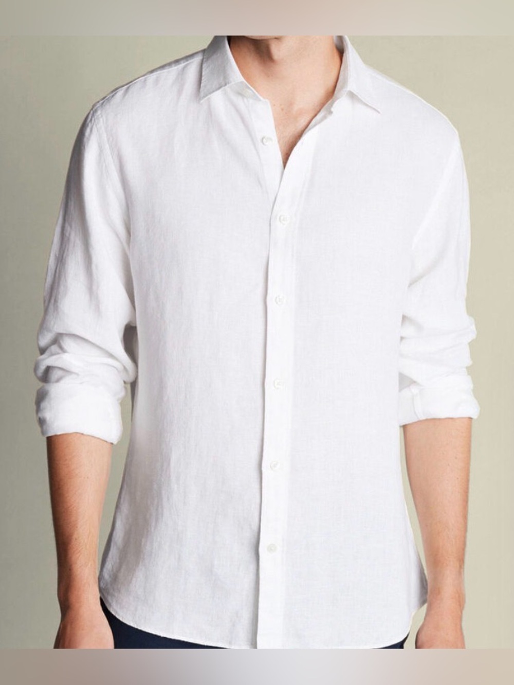 Charles Tyrwhitt classic white linen shirt Size M